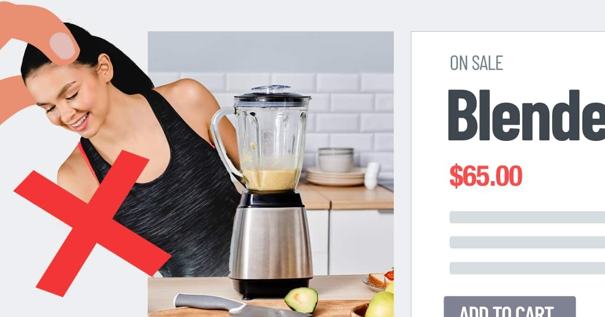Removing a person from the product image for a blender