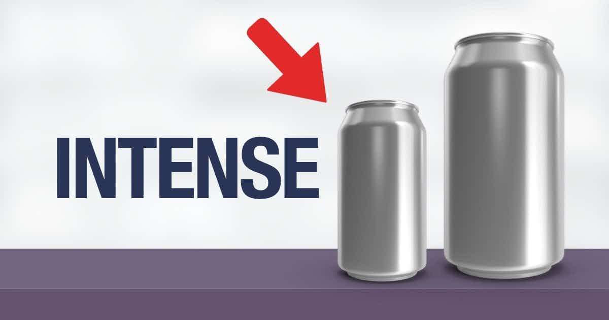 Smaller can seems more intense than larger can