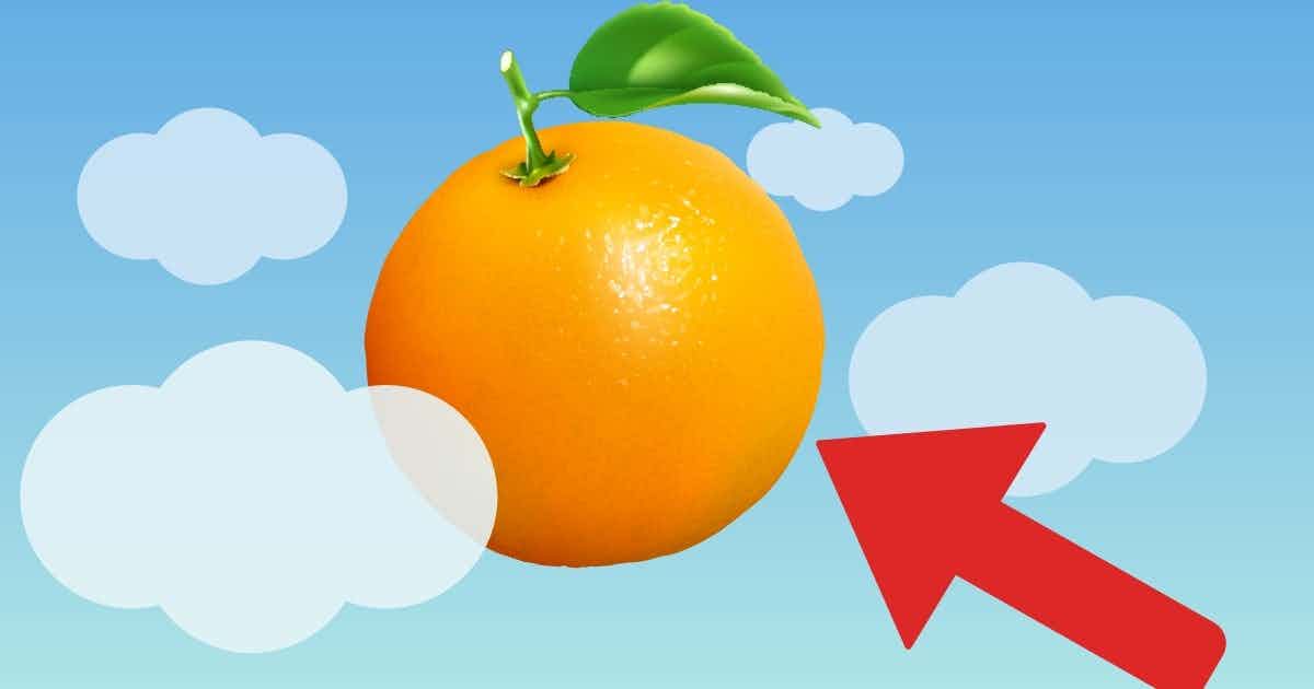 An orange in the sky as a cloud
