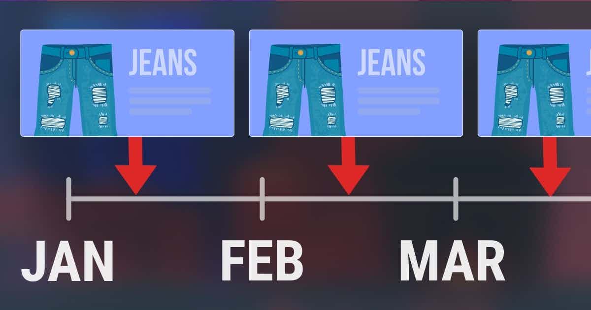 Ad for jeans being shown across calendar year