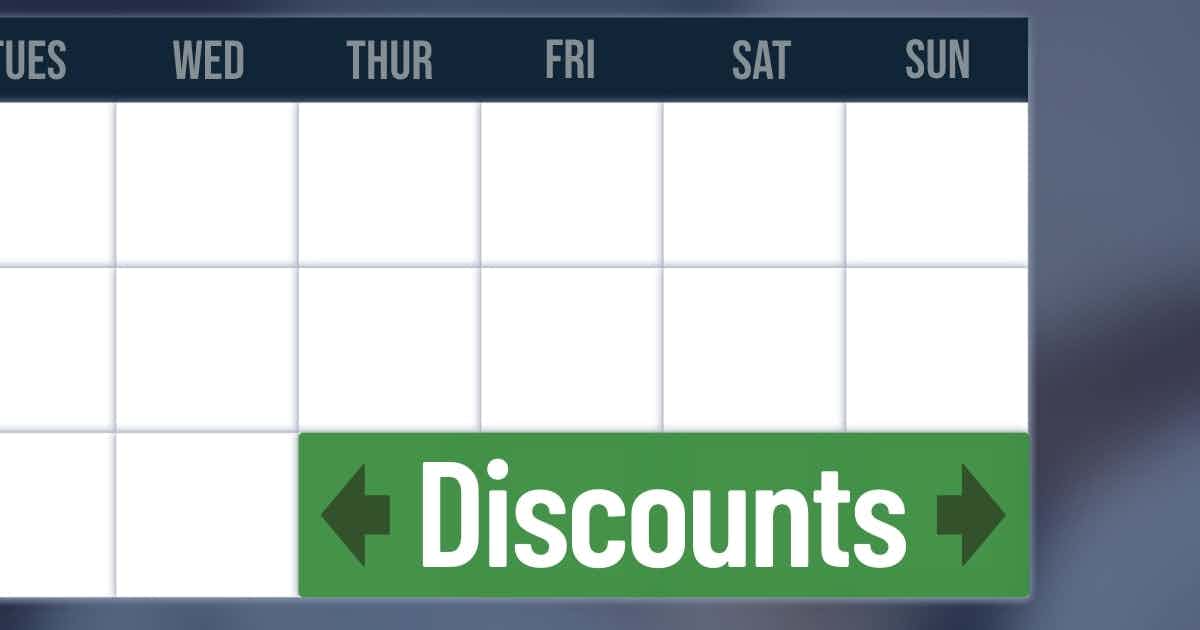 Discounts at end of calendar month